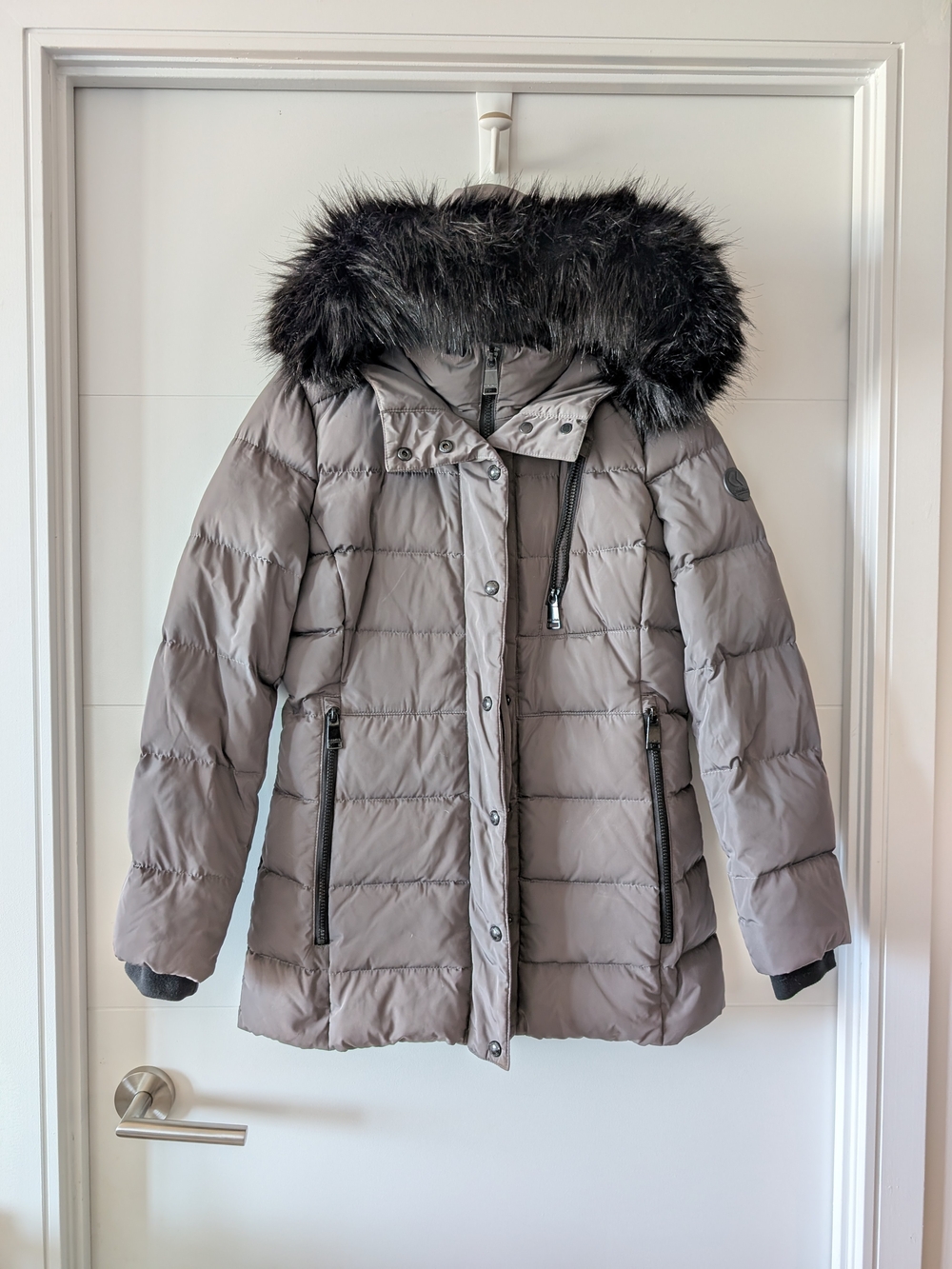 Calvin Klein Puffer Coat with Detachable Faux Fur Hood